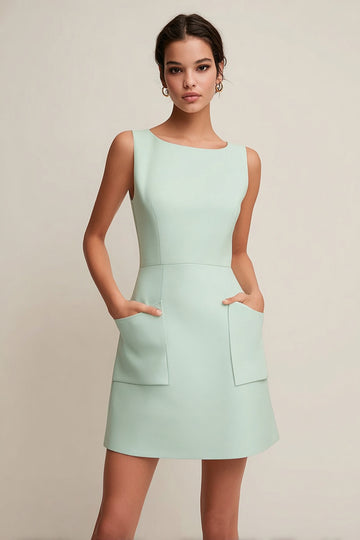 Green Mini Dress with Pockets